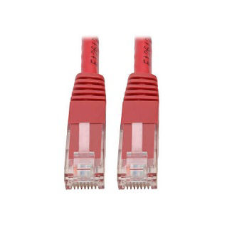 Eaton Cat6 Cable (RJ45 M/M),PoE,Red,1 ft.