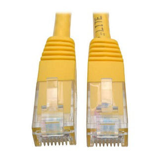 Eaton Cat6 Cable (RJ45 M/M),PoE,Yellow,2 ft.