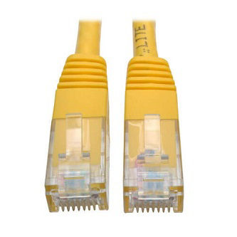 Eaton Cat6 Cable (RJ45 M/M),PoE,Yellow,5 ft.