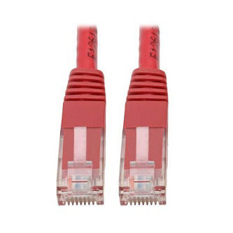Eaton Cat6 Cable (RJ45 M/M),PoE,Red,15 ft.