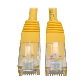 Eaton Cat6 Cable (RJ45 M/M),PoE,Yellow,25 ft.