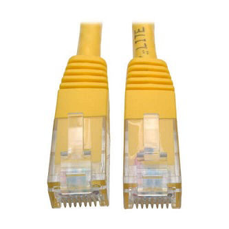 Eaton Cat6 Cable (RJ45 M/M),PoE,Yellow,35 ft.