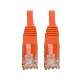 Eaton Cat6 Cable (RJ45 M/M),PoE,Orange,100'