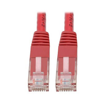 Eaton Cat6 Cable (RJ45 M/M),PoE,Red,100 ft.