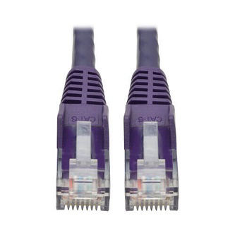 Eaton Cat6 Cable (RJ45 M/M),PoE,Purple,1 ft.