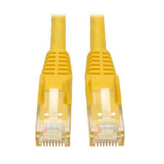 Eaton Cat6 Cable (RJ45 M/M),PoE,Yellow,25 ft.