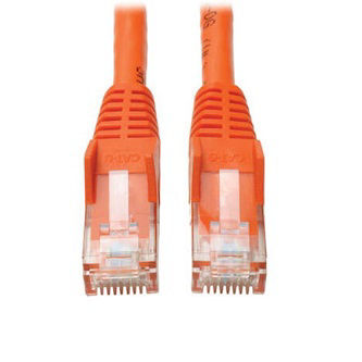 Eaton Cat6 Cable (RJ45 M/M),PoE,Orange,35 ft.