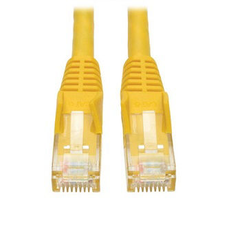 Eaton Cat6 Cable (RJ45 M/M),PoE,Yellow,35 ft.