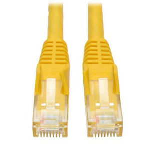 Eaton Cat6 Cable (RJ45 M/M),PoE,Yellow,50 ft.