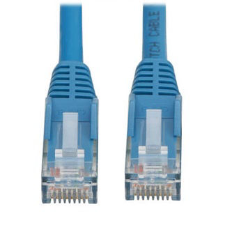 Eaton Cat6 Cable (RJ45 M/M),PoE,Blue,8.2 ft.