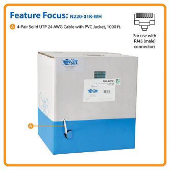 Eaton 1000FT CAT6 BULK CABLE WHITE
