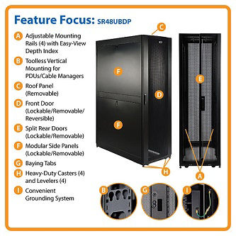 Eaton 48U Rack Enclosure Server Cabinet Wide