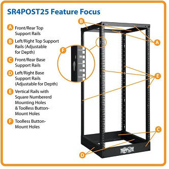 Eaton Tripp Lite 25U 4-Post Open Frame Rack