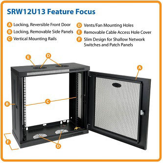 Eaton Tripp Lite 12U Wall-Mount Rack Enclosure