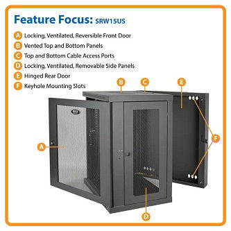 Eaton 15U WM RACK ENCLOSURE W/ HINGED BACK