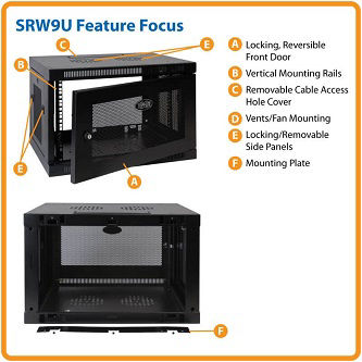 Eaton 9U WALLMOUNT RACK ENCLOSURE CABINET