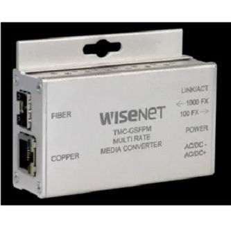 Hanwha 10/100/1000Mbps MR Media Conv/SM/SFP Req