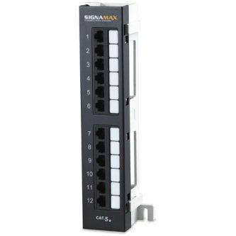 Signamax 12-Port Category 5e Mini Panelw/89D Brac