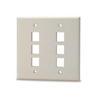 Signamax 6-Port Double Gang Faceplate w/o Labelin