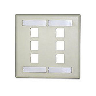 Signamax 6-Port Double Gang Faceplate w/Labeling,