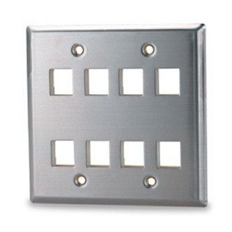Signamax 8-Port Double Gang Stainless Steel Facep