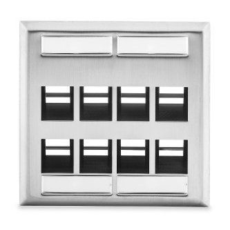 Signamax 8-Port Double-Gang Angled SS Keystone Fa