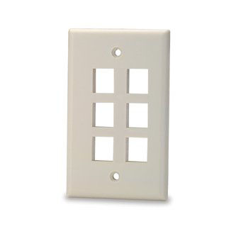 Signamax 6-Port Single Gang Keystone w/o Labeling