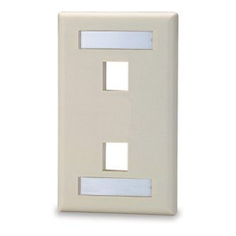 Signamax 2-Port Single Gang Faceplate w/Labeling,