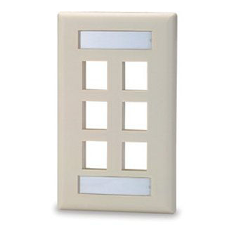 Signamax 6-Port Single-gang Keystone Faceplate wi
