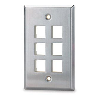 Signamax 6-Port Single Gang Stainless Steel Facep