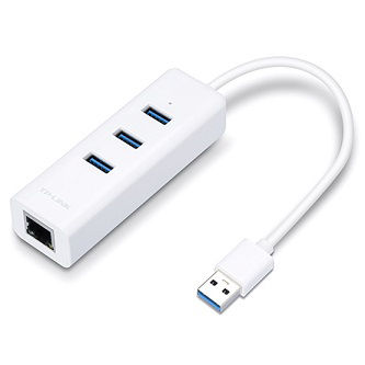 TP-Link Adapter,USB 3.0-GB Ethernet,3-Port Hub