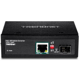 TRENDnet Hardened Industrial SFP to Gigabit PoE+