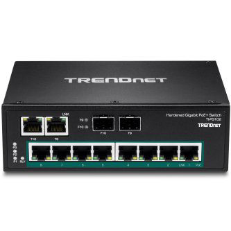 TRENDnet 10-Port Industrial Gigabit PoE+ DIN-Rail