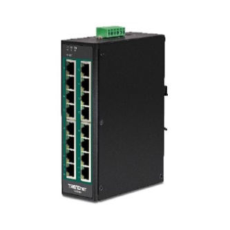 TRENDnet 16-Port Industrial Gigabit PoE+ DIN-Rail