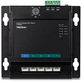 TRENDnet 5-Port Industrial Gigabit PoE+ Wall-Moun