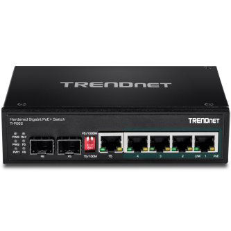 TRENDnet 6-Port Industrial Gigabit PoE+ DIN-Rail