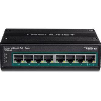 TRENDnet 8-Port Industrial Gigabit PoE+ DIN-Rail