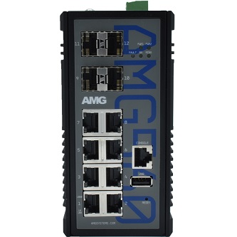 AMG Systems Industrial 12 Port Managed Switch