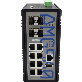 AMG Systems Industrial 12 Port PoE Managed Switch