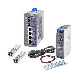 AMG Systems Industrial 6 Port PoE Managed Switch Kit