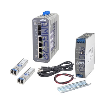 AMG Systems Industrial 6 Port PoE Managed Switch Kit
