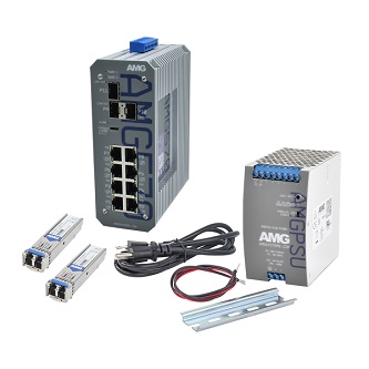 AMG Systems Industrial 11 Prt PoE Managed Switch Kit