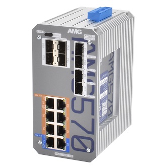 AMG Systems Industrial 16 Port PoE Managed Switch