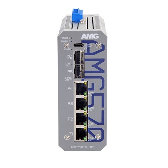AMG Systems Industrial 6 Port Managed Switch