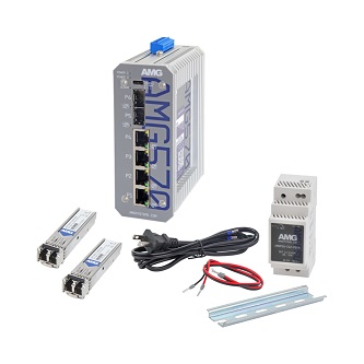 AMG Systems Industrial 6 Port Managed Switch Kit