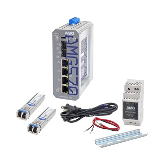 AMG Systems Industrial 6 Port Managed Switch Kit