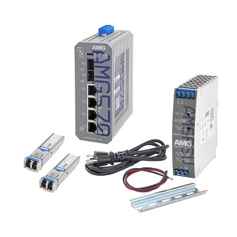 AMG Systems Industrial 6 Port PoE Managed Switch Kit
