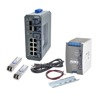 AMG Systems Industrial 11 Prt PoE Managed Switch Kit