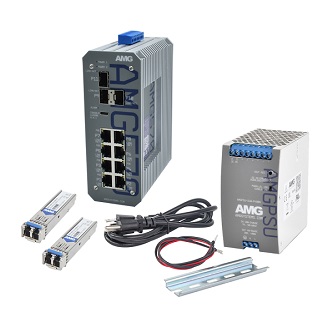 AMG Systems Industrial 11 Prt PoE Managed Switch Kit