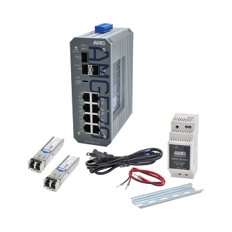 AMG Systems Industrial 11 Port Managed Switch Kit